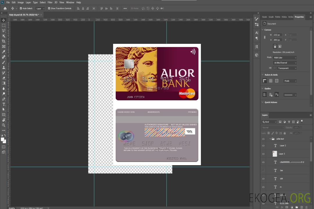 Pologne Alior Bank mastercard template